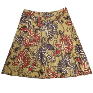 Willi Smith Floral Paisley Cotton Skirt SZ 10